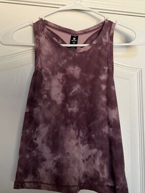 90 Degree By Reflex Mauve Tie-Dye Athletic Tank Top